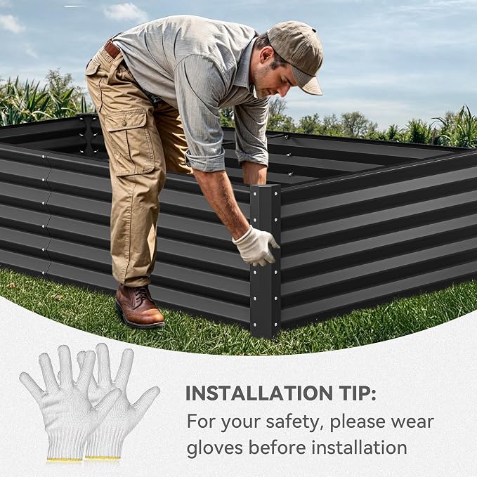 YITAHOME 8x4x1.5 ft Galvanized Raised Garden Bed Kit, Large Metal Planter Box - Image 4
