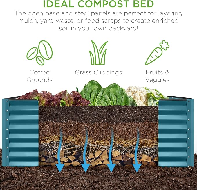 Best Choice Products 8x4x2ft Outdoor Metal Raised Garden Bed, Deep Root Planter - Image 4