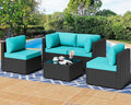 Shintenchi 5 Pieces Outdoor Patio Sectional Sofa Couch, Patio Conversation Sets by Shintenchi