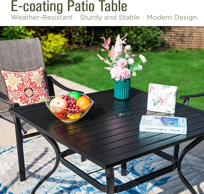 Sophia & William 5-Piece Outdoor Dining Set, 4 Comfortable Textilene Chairs and - Image 5