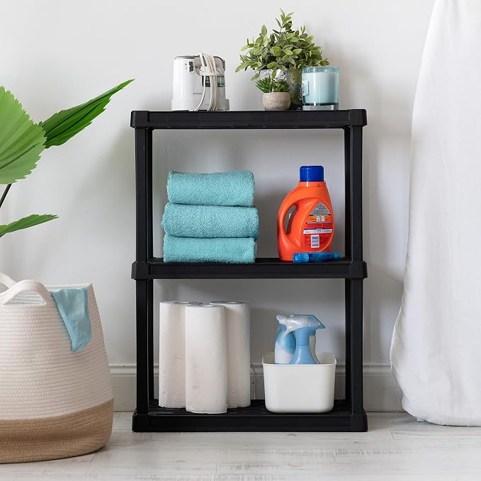 IRIS USA 3-Shelf Light Duty Plastic Storage Shelves, 150lb Capacity, Medium - Image 9