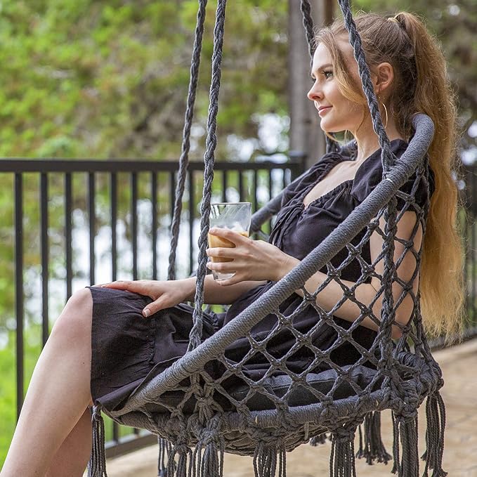 SUNCREAT Hammock Chair Hanging Macrame Swing - Image 2