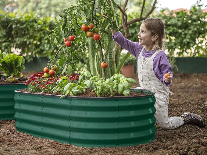 Plant & Plot Galvanized Raised Garden Beds Outdoor // 4×2×1 ft Planter Raised - Image 4