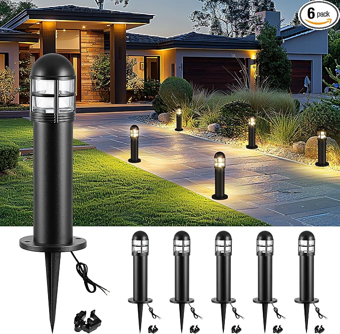 6 Pack LED Low Voltage Landscape Lights, 200LM 12V IP67 Waterproof Holiday by MOON-DE-AGE
