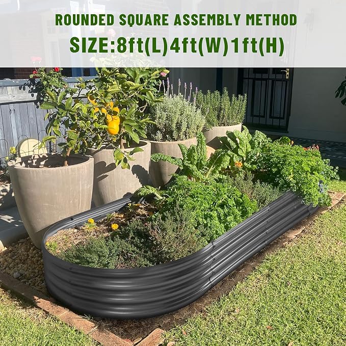 Land Guard 8×4×1 ft Galvanized Raised Garden Bed Kit，Raised Garden Boxes Outdoor - Image 6