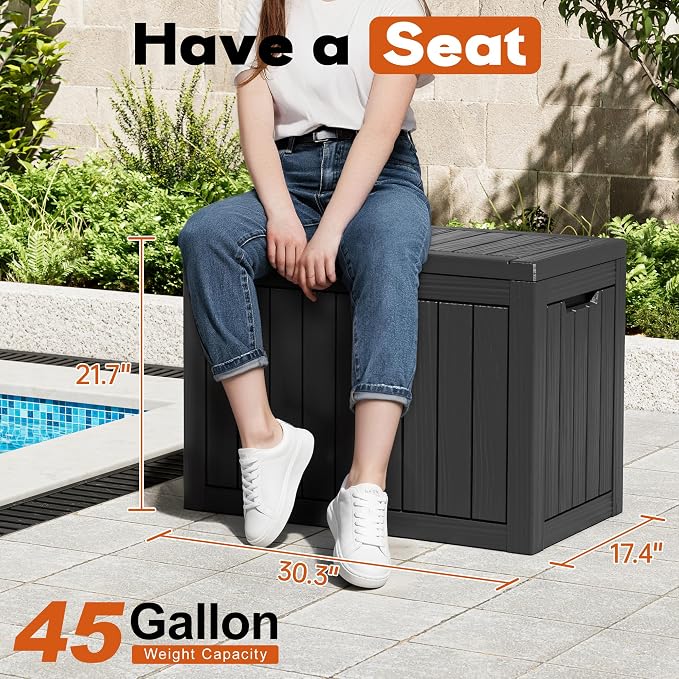 Outdoor Storage Box, Resin Deck Boxes Indoor and outdoor, Waterproof Storage - Image 2