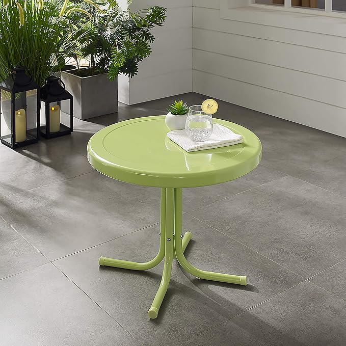 Crosley Furniture Griffith Weather Resistant Retro Metal Outdoor Side Table - Image 11