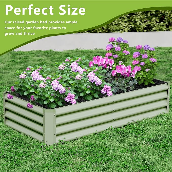 2PCS 4x2x1FT Galvanized Raised Garden Bed, Galvanized Planter Raised Garden - Image 5