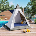 SOFTSEA Outdoor Sunbed with Cushions and Colorful Pillows, Patio Tent Shape by SOFTSEA