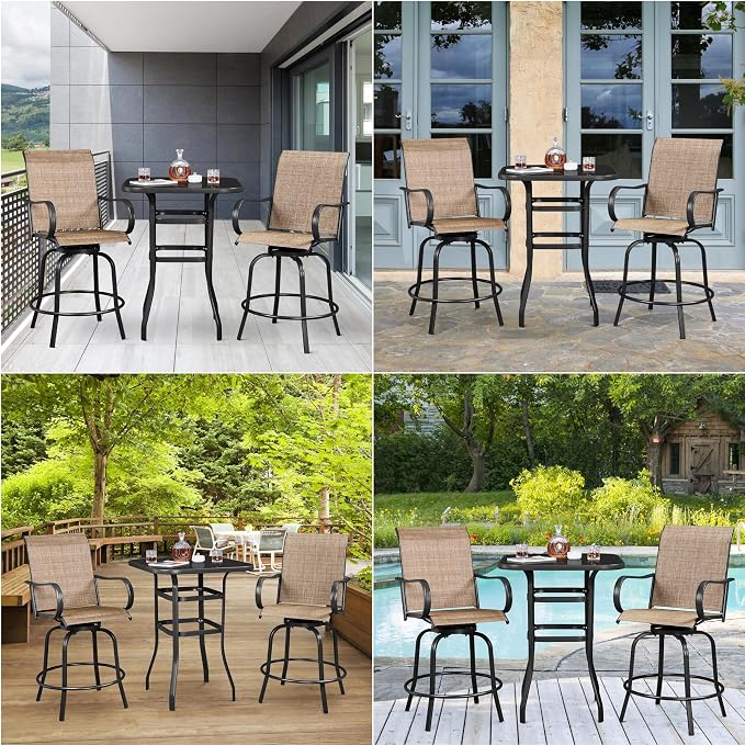 Yaheetech Patio Bar Table Tempered Glass, Height High Top Outdoor Pub Height - Image 8