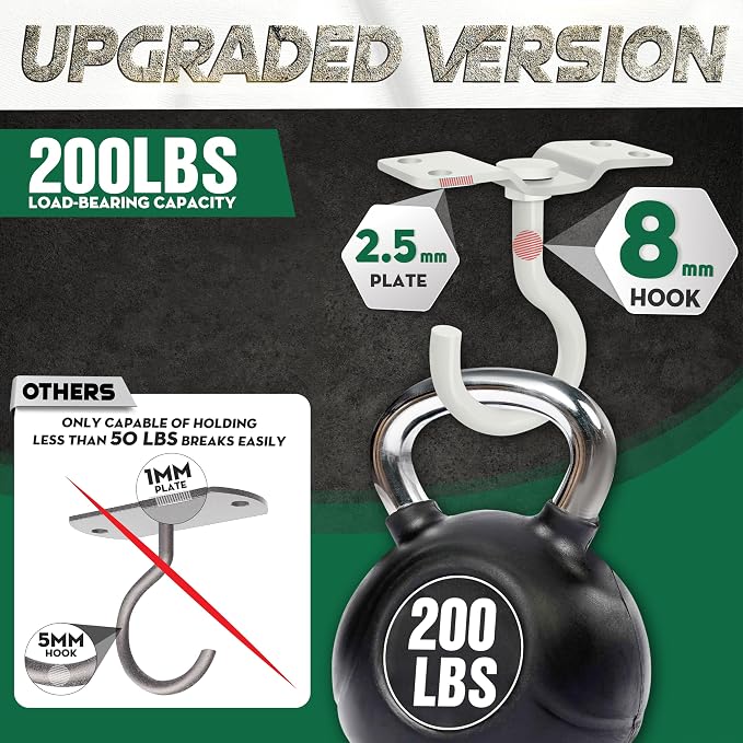 200LBS 4Pcs Rotatable Ceiling Hooks - Image 2