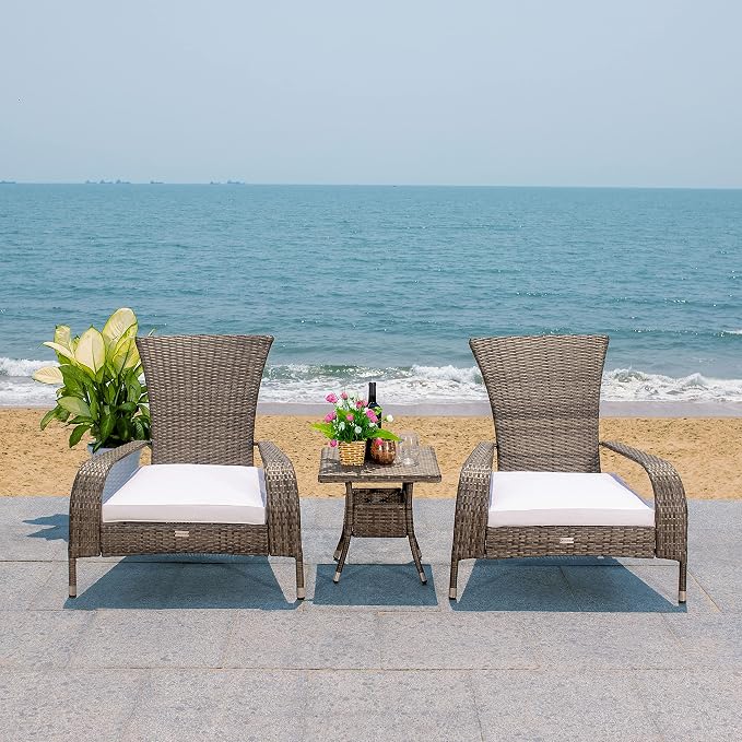 SAFAVIEH Outdoor Patio Furniture Collection Edna 3-Piece Lounge Set - Image 8