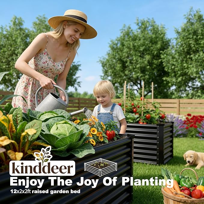 12x2x2ft Raised Garden Beds Outdoor Kit, Galvanized Planter Garden Boxes Outdoor - Image 3