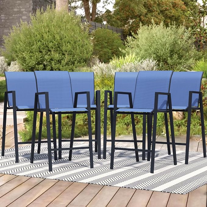 Outdoor Bar Stools Set of 6, Bar Height Chairs by Home