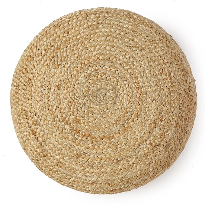 REDEARTH · Jute Circular Low Pouf Ottoman - Image 5