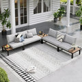 Sophia & William 5 Pieces Outdoor Patio Furniture Set, Metal Sectional Sofa Set by SophiaWilliam