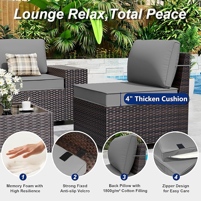 10 Pieces Patio Furniture Set - Image 6