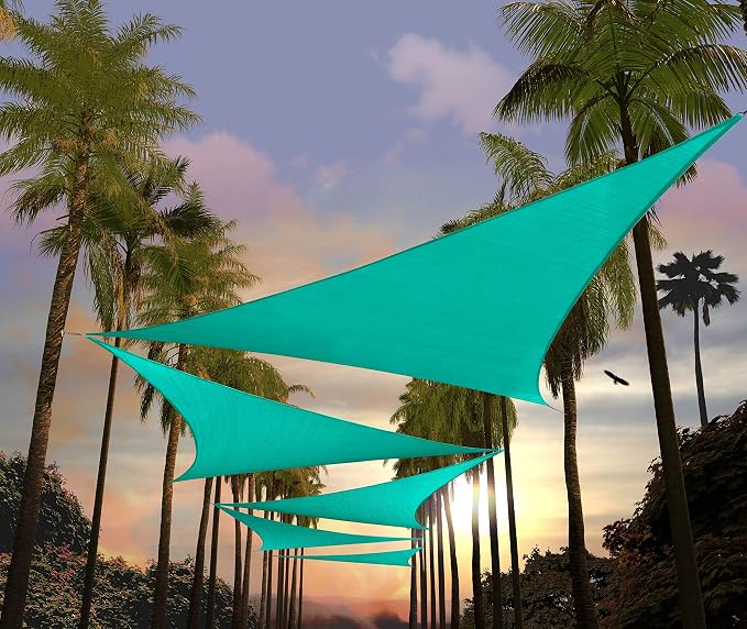 Amgo Custom Size 9' x 9' x 9' Turquoise Triangle Sun Shade Sail UPF50+ AGTAPRT12 by Amgo