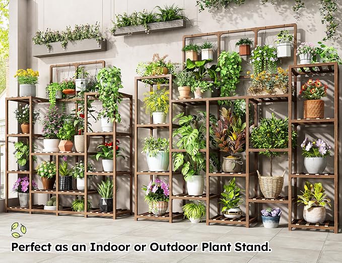 EnHomee Plant Stand Indoor Wood Plant Stand Outdoor Tiered Plant Shelf - Image 4