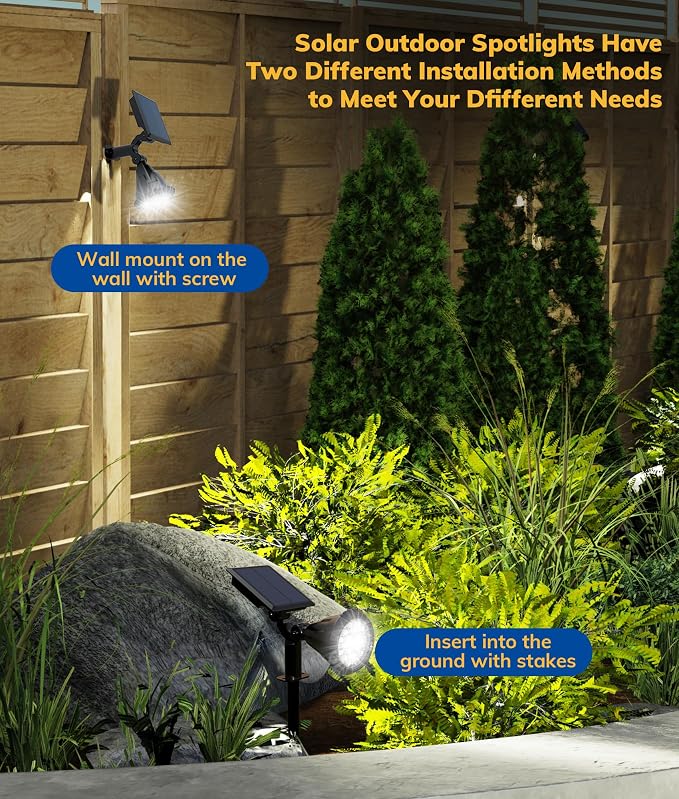 Solar Spot Lights for Outside, 21 LED Outdoor Solar Lights for Yard, 6 Pack - Image 4
