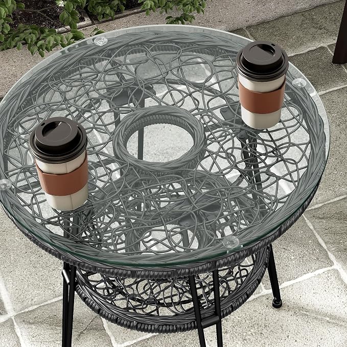 Furniture of America Ysar Boho 19-inch Round Coffee Table Outdoor - Image 12