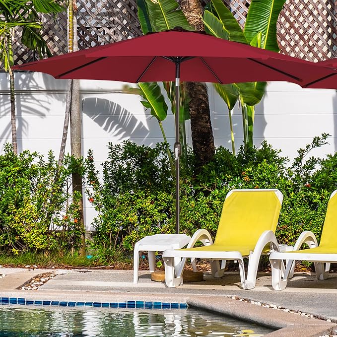 Blissun 9' Outdoor Patio Umbrella, Outdoor Table Umbrella, Yard Umbrella - Image 9