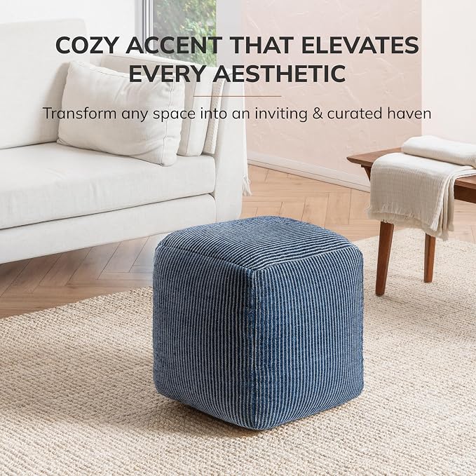Anji Mountain 100% Handmade & Handcrafted Comfortable Home Décor Pouf Ottoman - Image 4