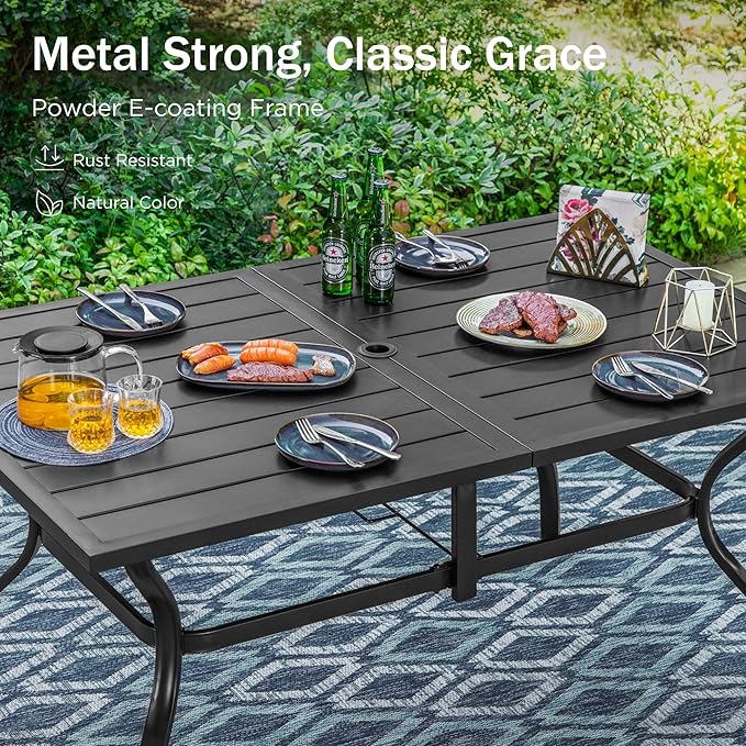 PHI VILLA 8 Piece Patio Outdoor Dining Set - Image 2