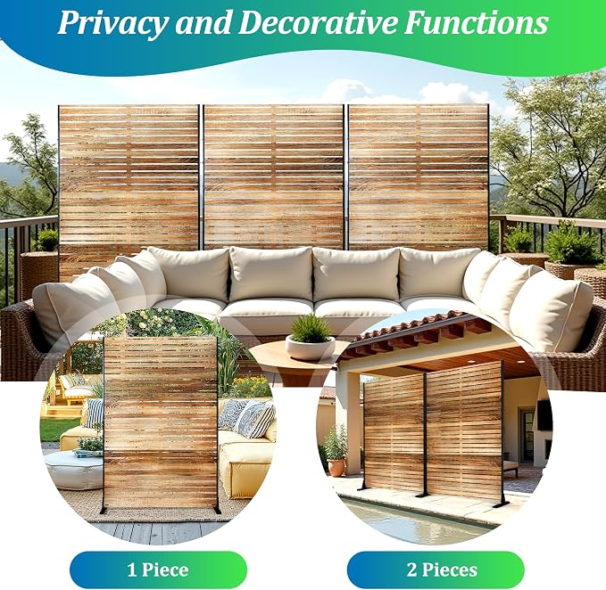 FENCY Outdoor Privacy Screen, Freestanding Decorative - Image 4