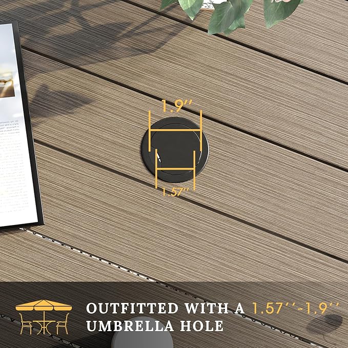 VICLLAX 5 Pieces Patio Dining Set, Outdoor Furniture Set Includes 1 Square - Image 5