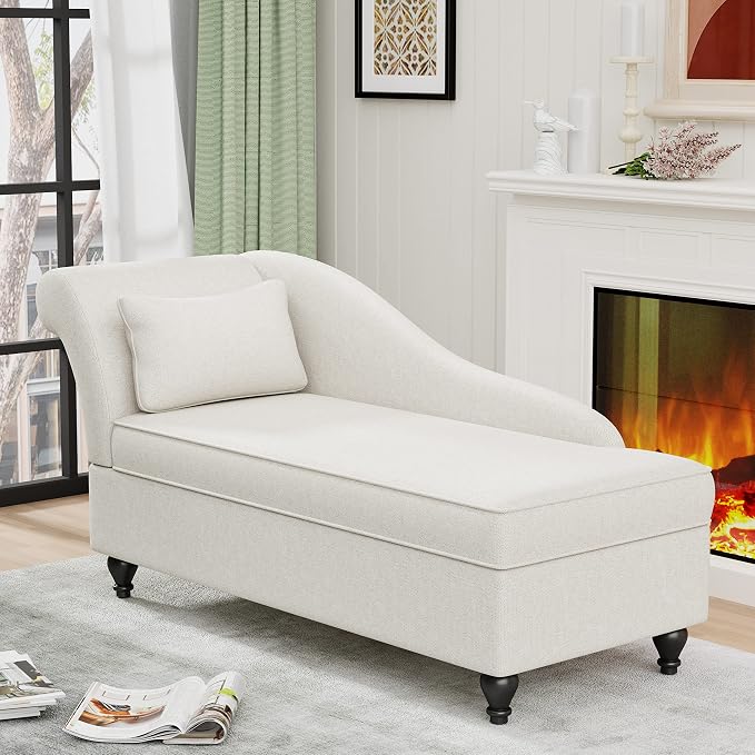 Yongqiang Storage Chaise Lounge Indoor, Linen Upholstered Chaise Lounge Chair by lightupyourlife