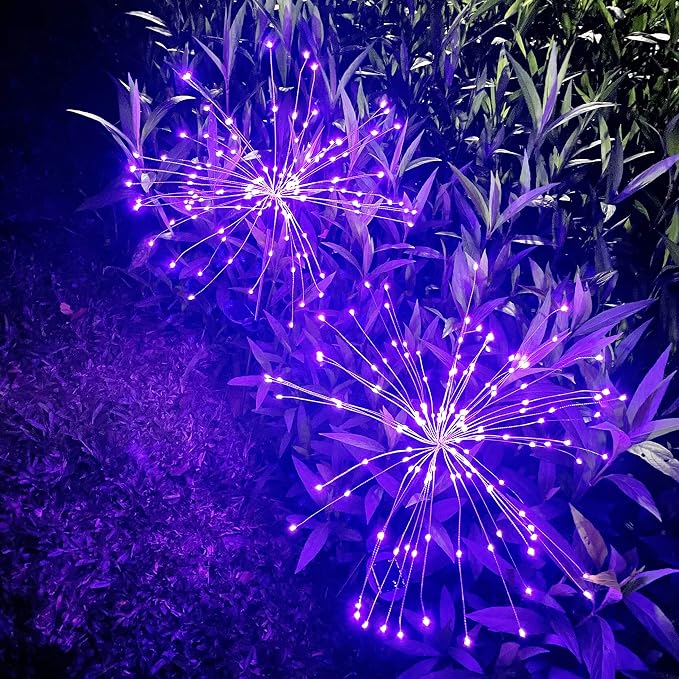 JJGoo Solar Firework Lights, 2 Pack 180 LEDs 2 Lighting Modes Solar Lights - Image 2
