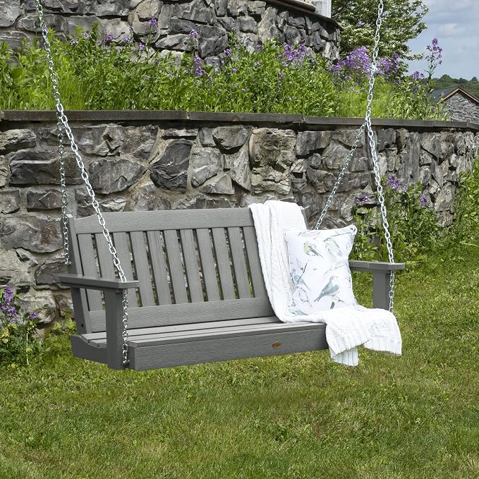 highwood Lehigh Porch Swing, 4 Feet, Coastal Teak - Image 3