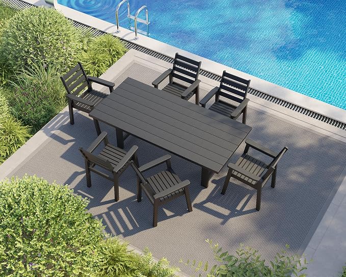 AMERLIFE 7-Piece HDPE Outdoor Dining Set - Image 8