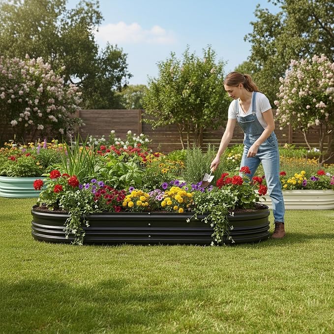 WORKPRO 2PK 8x4x1ft Outdoor Galvanized Raised Garden Bed, Easy Assembly Planter - Image 8