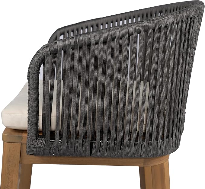 Christopher Knight Home Zax Set of 2 Patio Barstool, Acacia Wood & Rope Outdoor - Image 11