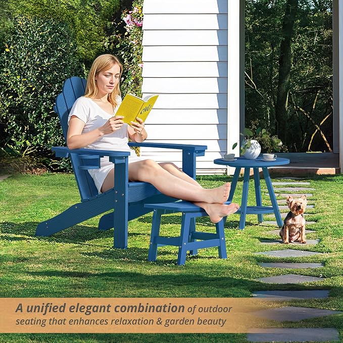LUE BONA Outdoor Adirondack Ottomans, Footrest Footstool, Outdoor Foot Rest - Image 3
