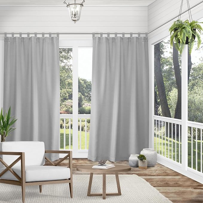 Exclusive Home Cabana Solid Indoor/Outdoor Light Filtering Hook-and-Loop Tab - Image 2