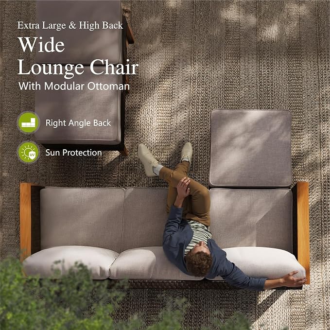 Sophia & William Wicker Patio Furniture Set, Outdoor Rattan Sectional Sofa 7 - Image 4