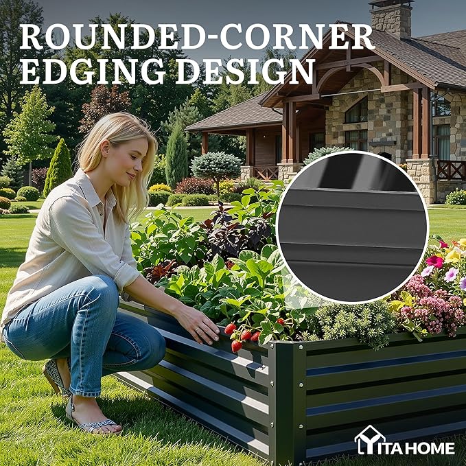 YITAHOME 72x36x12 in 2pcs Galvanized Raised Garden Bed Kit, Large Metal Planter - Image 5