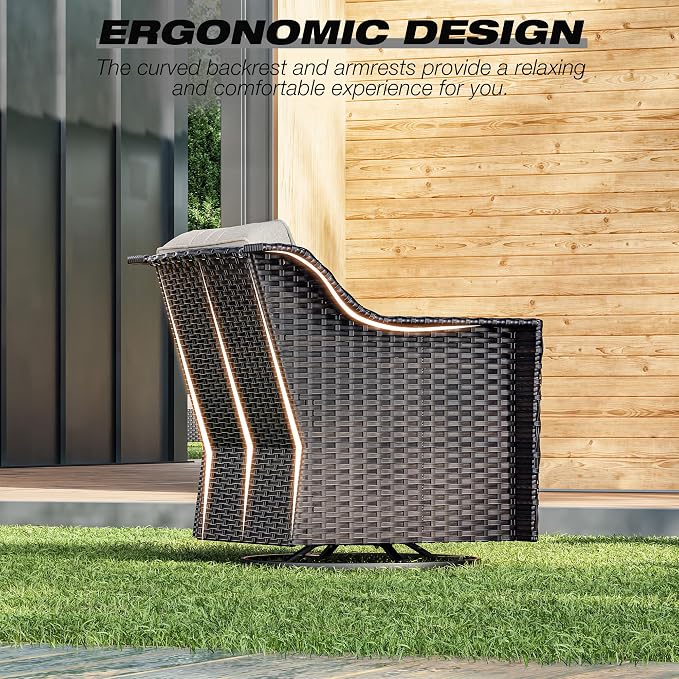 Joyside Wicker Patio Furniture Sets, 4 Pieces Upgraded Large Size Outdoor - Image 6