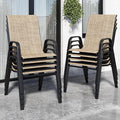 Patio Chairs Set of 8, Stackable Outdoor Dining Chairs by Vimstora