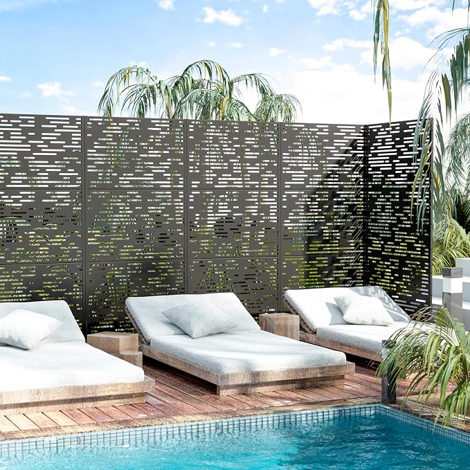 Casaphoria 72" H x 35" W Metal Outdoor Privacy Screen, Freestanding Decorative - Image 2