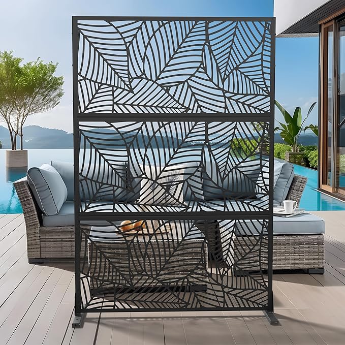 Casaphoria 72" H x 47" W Metal Outdoor Privacy Screen, Freestanding Decorative by Casaphoria