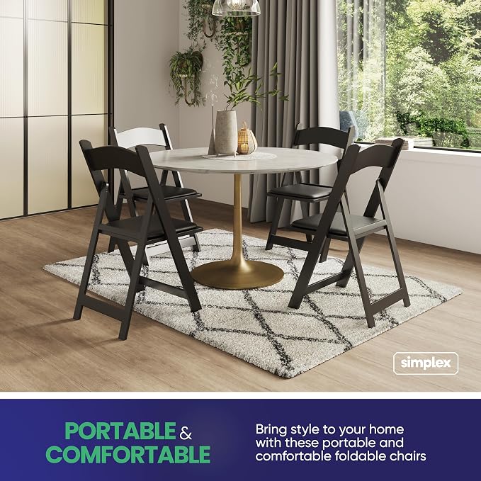 100 Black Resin Stackable Folding Chair - Image 4