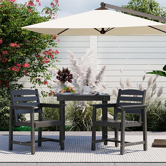 Anbuy Patio HDPE Dining Table Sets, Patio Dining Chairs Set of 2 by Anbuy