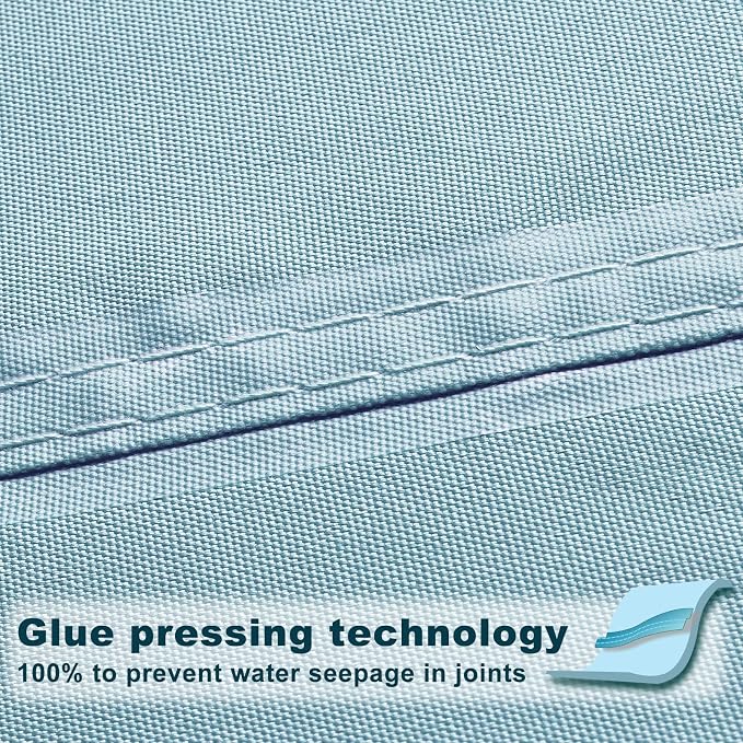 SUNNY GUARD Waterproof Sun Shade Sail 10' x 10' x 14' Sky Blue Triangle UV - Image 3
