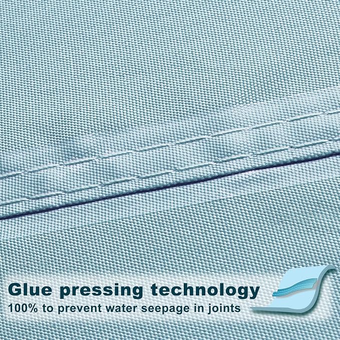 SUNNY GUARD Waterproof Sun Shade Sail 8' x 10' Sky Blue Rectangle UV Block - Image 3