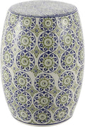 JONATHAN Y TBL1025A Lula 17.25" Suzani Ceramic Indoor/Outdoor Garden Stool by JONATHANY