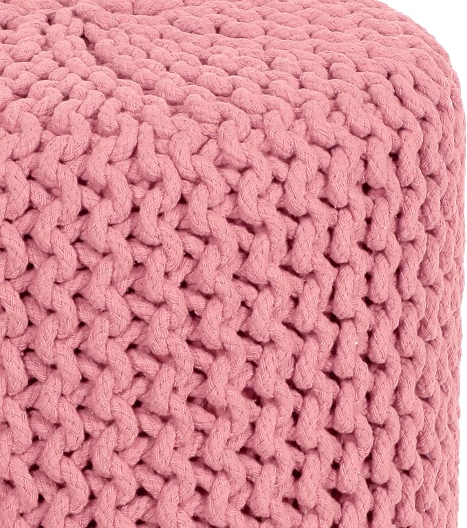 COTTON CRAFT Braided Round Pouf - Image 5